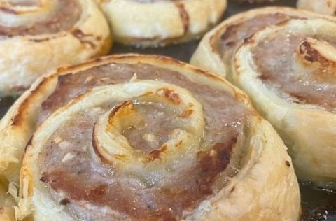 Pork, Stuffing & Apple Sauce Pinwheels