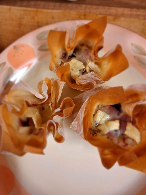 Brie, Bacon & Cranberry Filo Bites