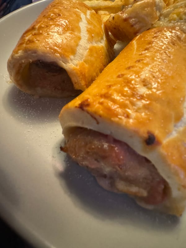 Golden-brown Brie, Bacon & Cranberry Sausage Rolls