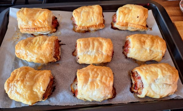 Smoked Bacon & Chestnut Sausage Rolls