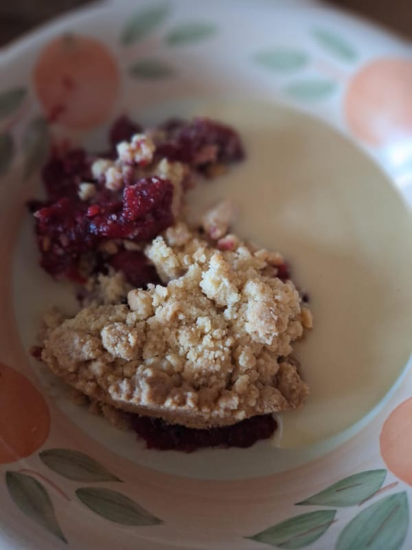 Autumnal Blackberry & Apple Crumble
